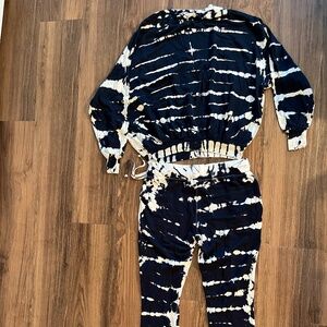 Young Fabulous & Broke tracksuit size XS top, S bottom, tie-die.